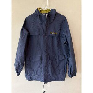 vintage columbia sportswear PVC nylon parka rain coat Jacket Blue Mens Small S